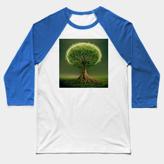 Yggdrasil World Tree of Life Baseball T-Shirt by Grassroots Green